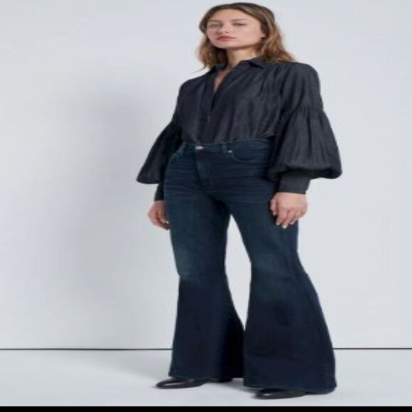 7 For All Mankind Bell Bottom, Blue, Handmade in the USA, 29x34, NWT $249 MSRP - Picture 1 of 14